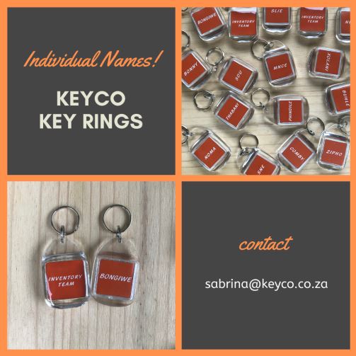 Named Chunky Key Tags keyrings with Names