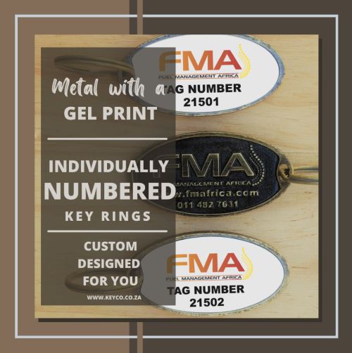 Numbered Metal Key Tags Numbered & Named Key Rings