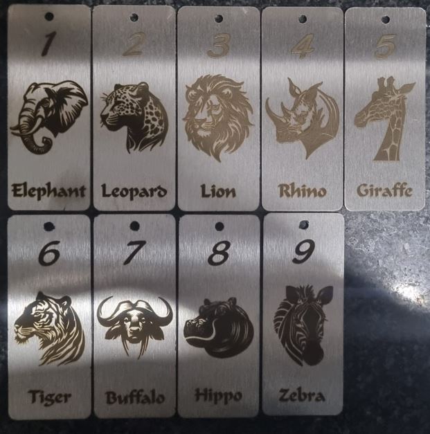 Stainless Animal Lodge Key Rings